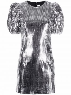 Vestido de cóctel con estampado geométrico Rotate plateado