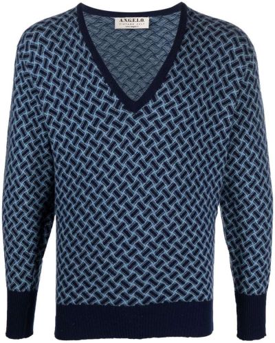 Jersey de tela jersey con estampado geométrico A.n.g.e.l.o. Vintage Cult azul