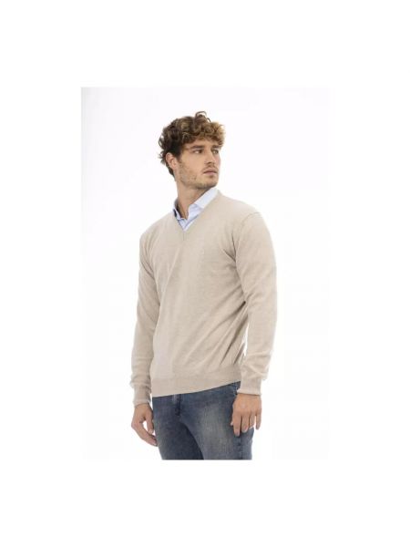 Jersey con bordado de lana de tela jersey Sergio Tacchini beige