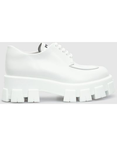 Шкіряні черевики Prada, білі