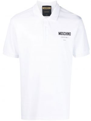 Poloskjorte med print Moschino hvit