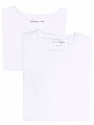 Kokvilnas t-krekls Victoria Beckham balts