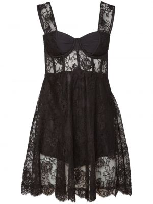 Κοκτέιλ φόρεμα με διαφανεια με δαντέλα Fleur Du Mal μαύρο