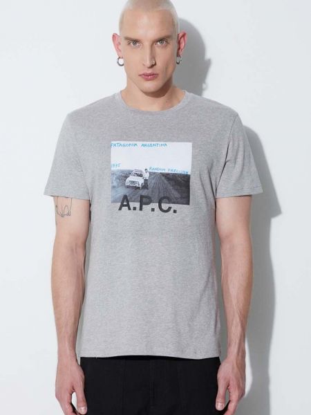Bombažna majica A.p.c. siva