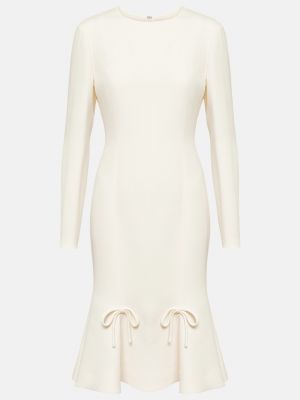 Белое платье миди из крепа Valentino
