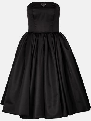 Midi šaty z nylonu Prada - černá