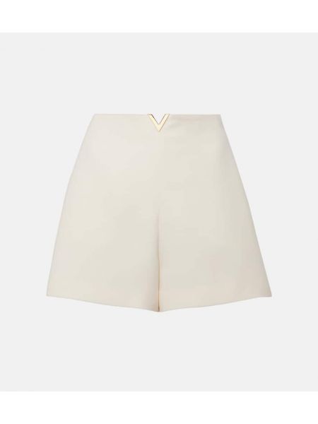 Crepe højtaljet shorts Valentino hvid