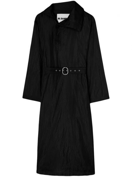 Νάιλον μεταξωτή φόρεμα Jil Sander μαύρο
