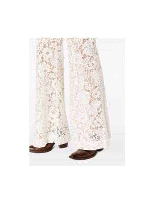 Spodnie bawełniane koronkowe Zimmermann beżowe