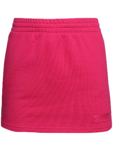 Mini sukně s výšivkou Vetements růžové