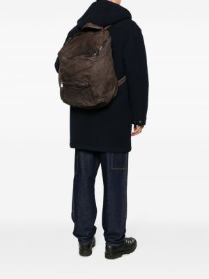 Kožený batoh na zip Giorgio Brato hnědý