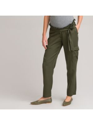 Pantalones rectos lyocell La Redoute Collections verde