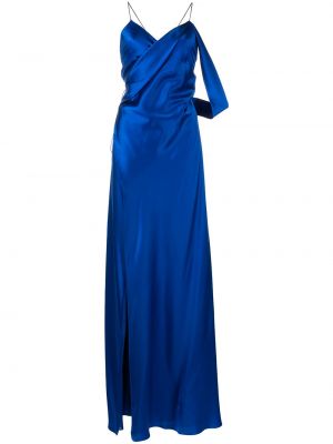Sukienka z jedwabiu z dekoltem w serek Michelle Mason, niebieski
