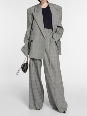 Oversized volneni blazer s karirastim vzorcem Vetements siva