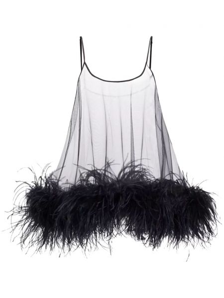 Коктейлна рокля с пера Kiki De Montparnasse черно