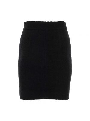 Mini falda de lana Moschino negro