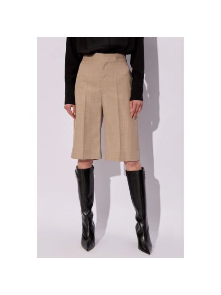 Pantalones cortos plisados Victoria Beckham beige