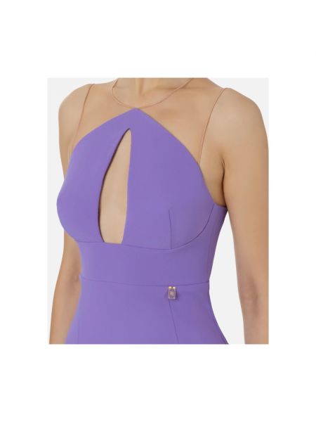 Mini vestido de tul bootcut Elisabetta Franchi violeta