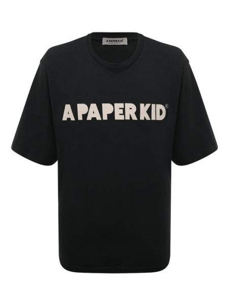 Хлопковая футболка A Paper Kid черная