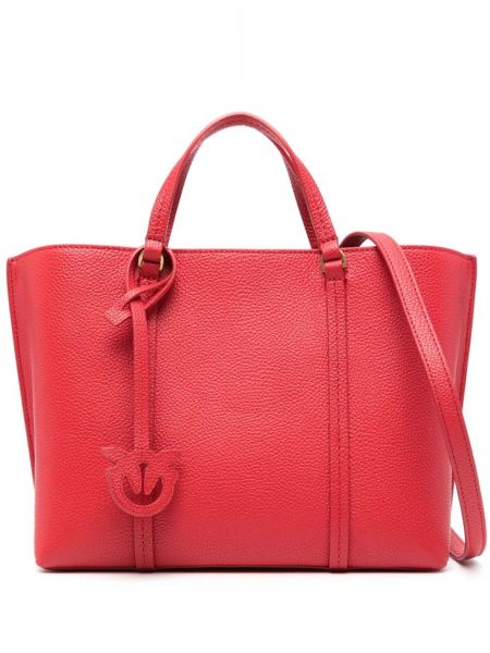Kožená nákupná taška Pinko červená