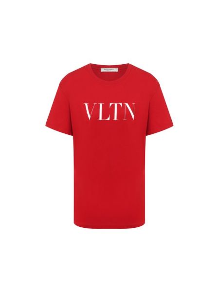 Хлопковая футболка Valentino, красная