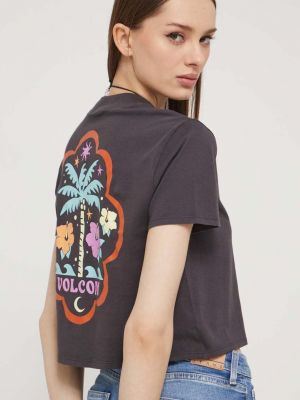 Бавовняна футболка Volcom сіра