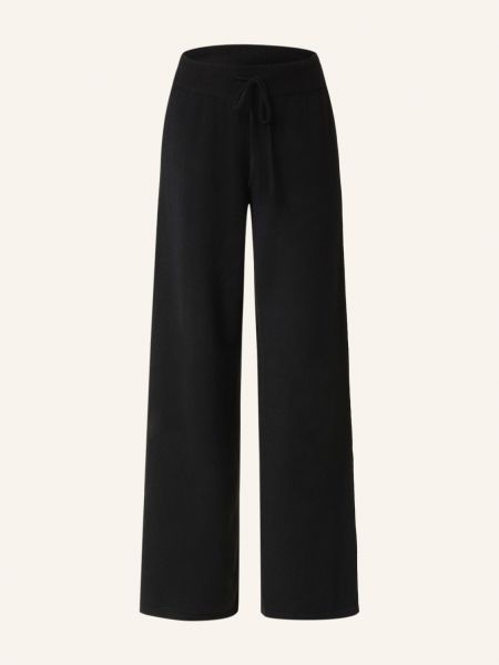 Dzianinowe proste spodnie z kaszmiru Lisa Yang czarne