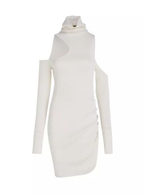 Шерстяное платье мини из шерсти мериноса Gauge81 белое