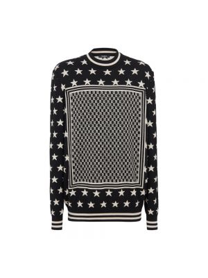 Sweter w gwiazdy Balmain czarny