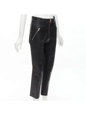 Pantalones de cuero Balenciaga Vintage negro