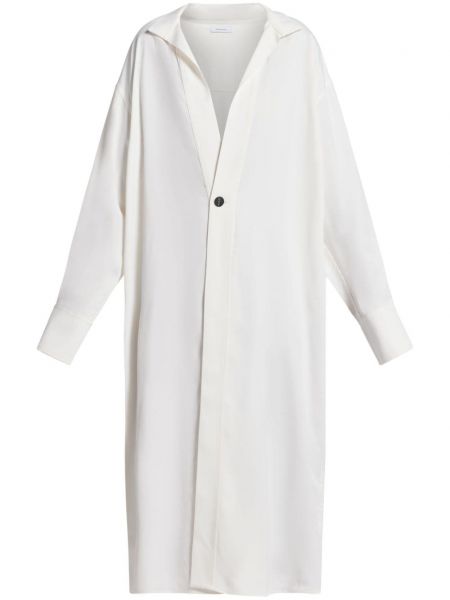 Vunena ravna haljina s v-izrezom Ferragamo bijela