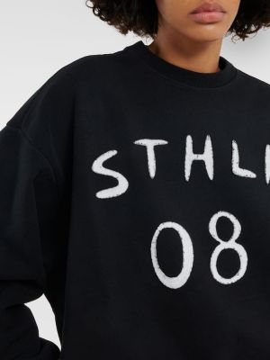Pamučni džemper s printom Acne Studios siva