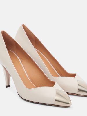 Pantofi cu toc din piele Isabel Marant alb