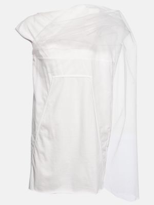 Mini vestido de algodón de tul Rick Owens blanco