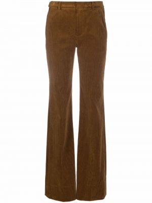 Pantalon en velours côtelé en velours large Saint Laurent marron