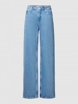 Proste jeansy z kieszeniami Calvin Klein Jeans niebieskie