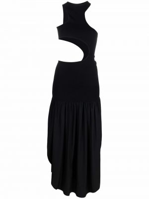 Asimetriškas suknele kokteiline be rankovių Stella Mccartney juoda