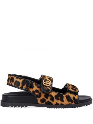 Leopardí sandály s potiskem Gucci