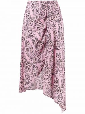 Asymmetrisk paisley trykt skjørt Maje rosa