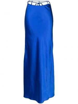 Saténová dlhá sukňa Rachel Gilbert modrá