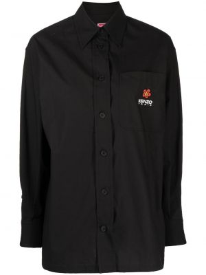 Oversize риза бродирана Kenzo черно