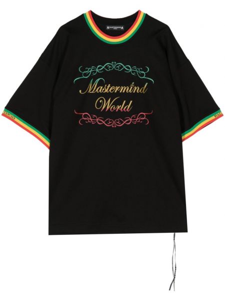 Kokvilnas t-krekls ar apdruku Mastermind World melns