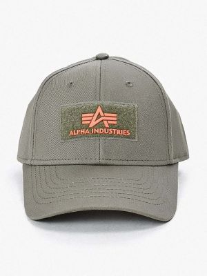 Bombažna kapa s šiltom Alpha Industries zelena