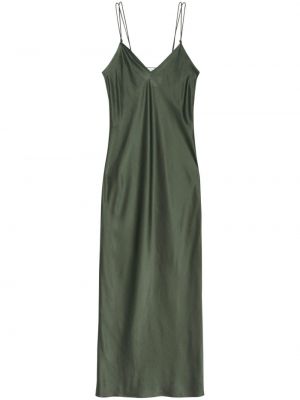 Сатенена рокля с v-образно деколте Frame зелено