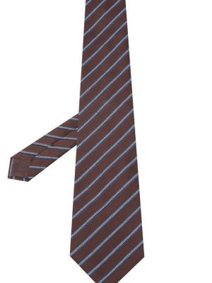 Шелковый галстук Brioni коричневый