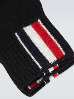 Mănuși de lână din lână merinos Thom Browne negru
