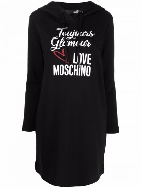 Платье с капюшоном с принтом Love Moschino