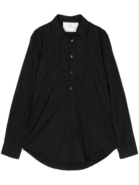 Plisirana bombažna srajca Nn07 črna