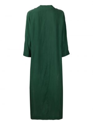 Hedvábné dlouhé šaty s výstřihem do v P.a.r.o.s.h. zelené
