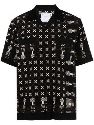 Camicia con stampa con motivo geometrico Sacai nero